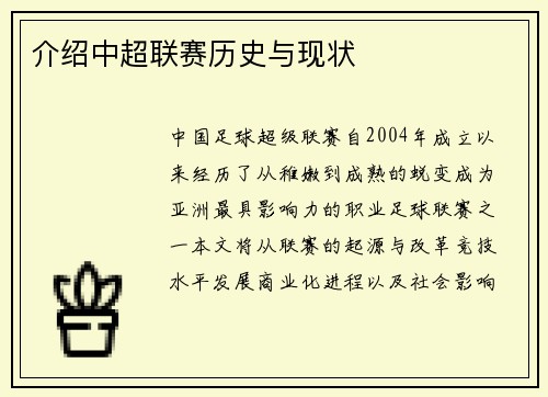 介绍中超联赛历史与现状
